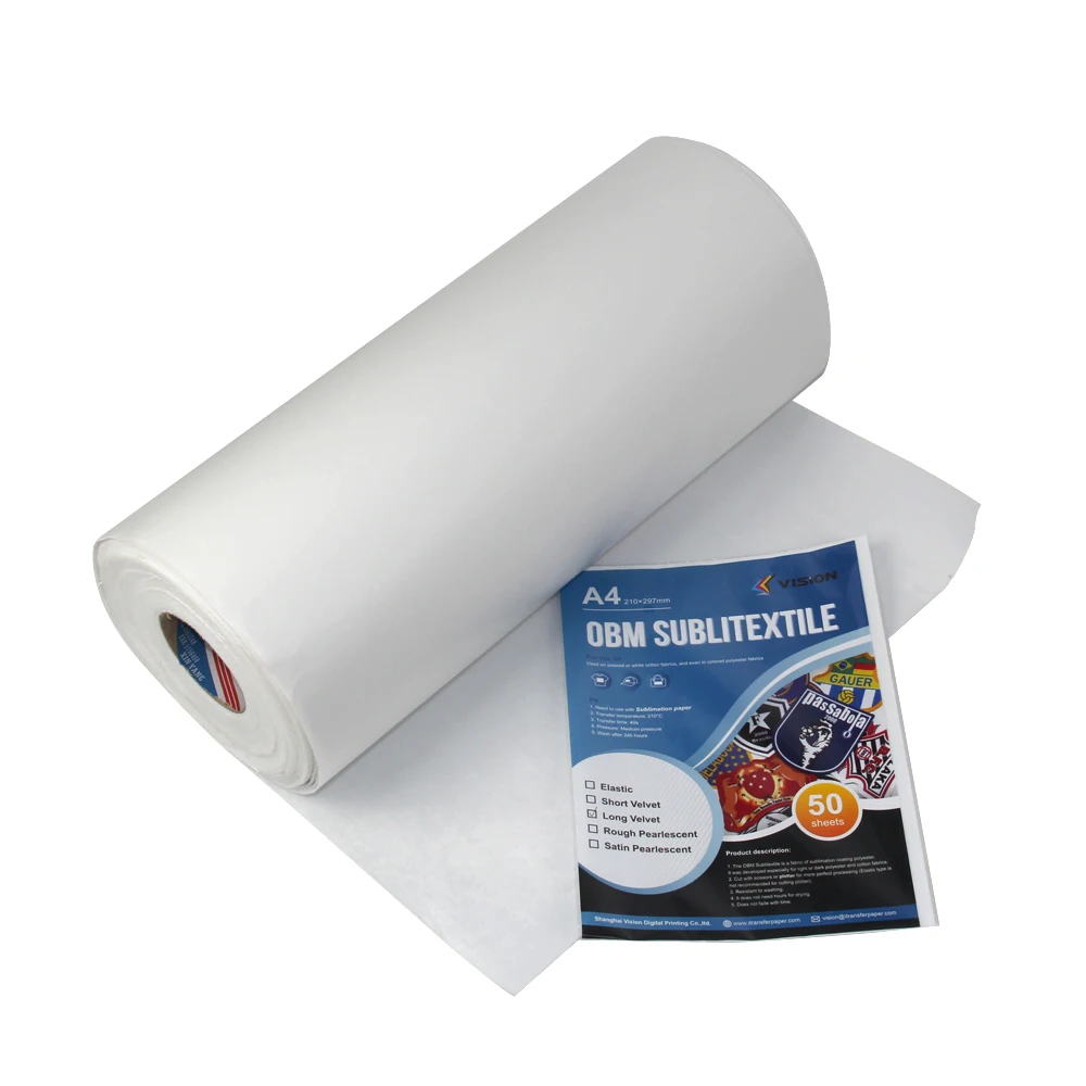 Sublitaxtil OBM long volvet sublimation paper water mark Sublimation companion for dark cotton tshirt transfer