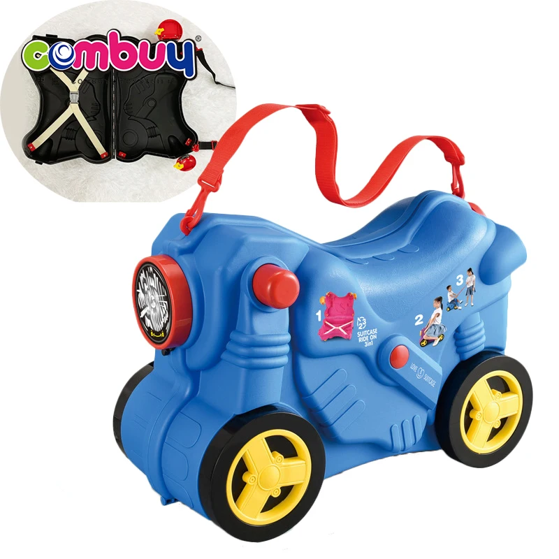 Ride on motorcycle 4 wheels drag sliding kids luggage travel suitcase