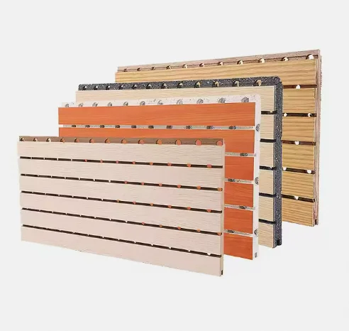 Customizable Factory Direct Sell High Quality Wood Finishes Grooved Acoustic Wall Panel