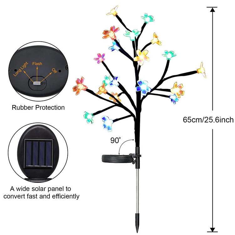  Outdoor Garden Decorative Solar String Lights Multi Color Fantastic Led Cherry Blossom Tree