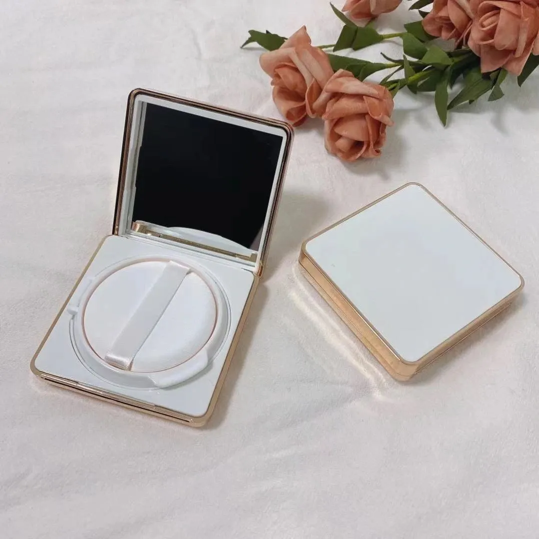 Plastic case for cosmetics white make up container wholesale empty powder compact foundation