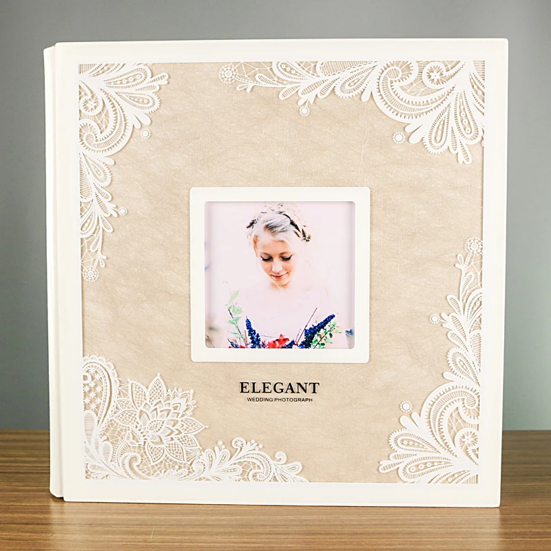 Photo album factory beautiful design white acrylic elegant 12x12 romantic wedding stick photo album