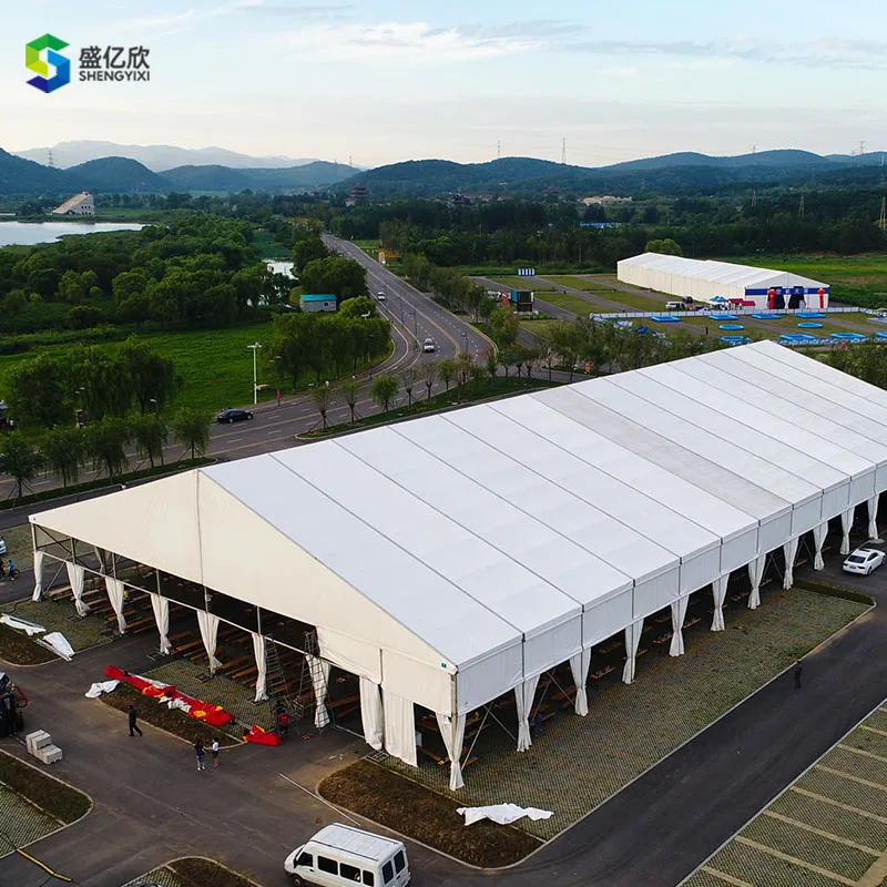 Outdoor Luxury Large White Aluminum Warehouse Marquee PVC Roof Waterproof Frame Exhibition Storage Tent Wedding Party  Tent