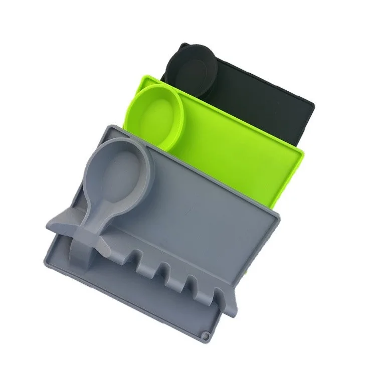 FREE SAMPLE New two-in-one silica gel spoon cushion silica gel spoon holder silica gel spoon drain pad