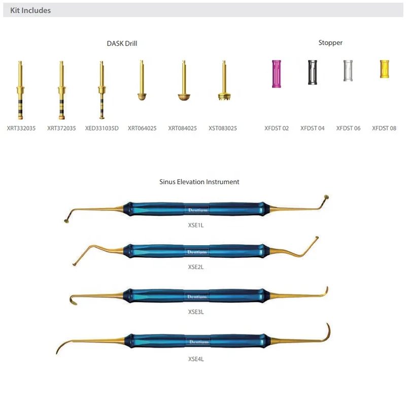 DASK Dentium Advance Sinus подъемные сверла полный комплект хирургические инструменты для имплантации зубов