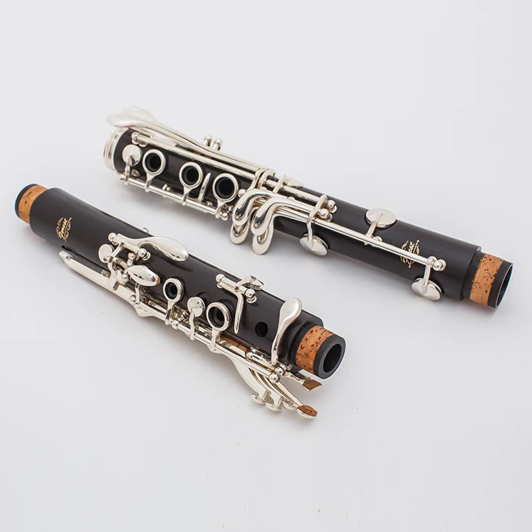 Professional Performance Grade Ebony Wood Silver Plated 17-Key Bb Clarinet