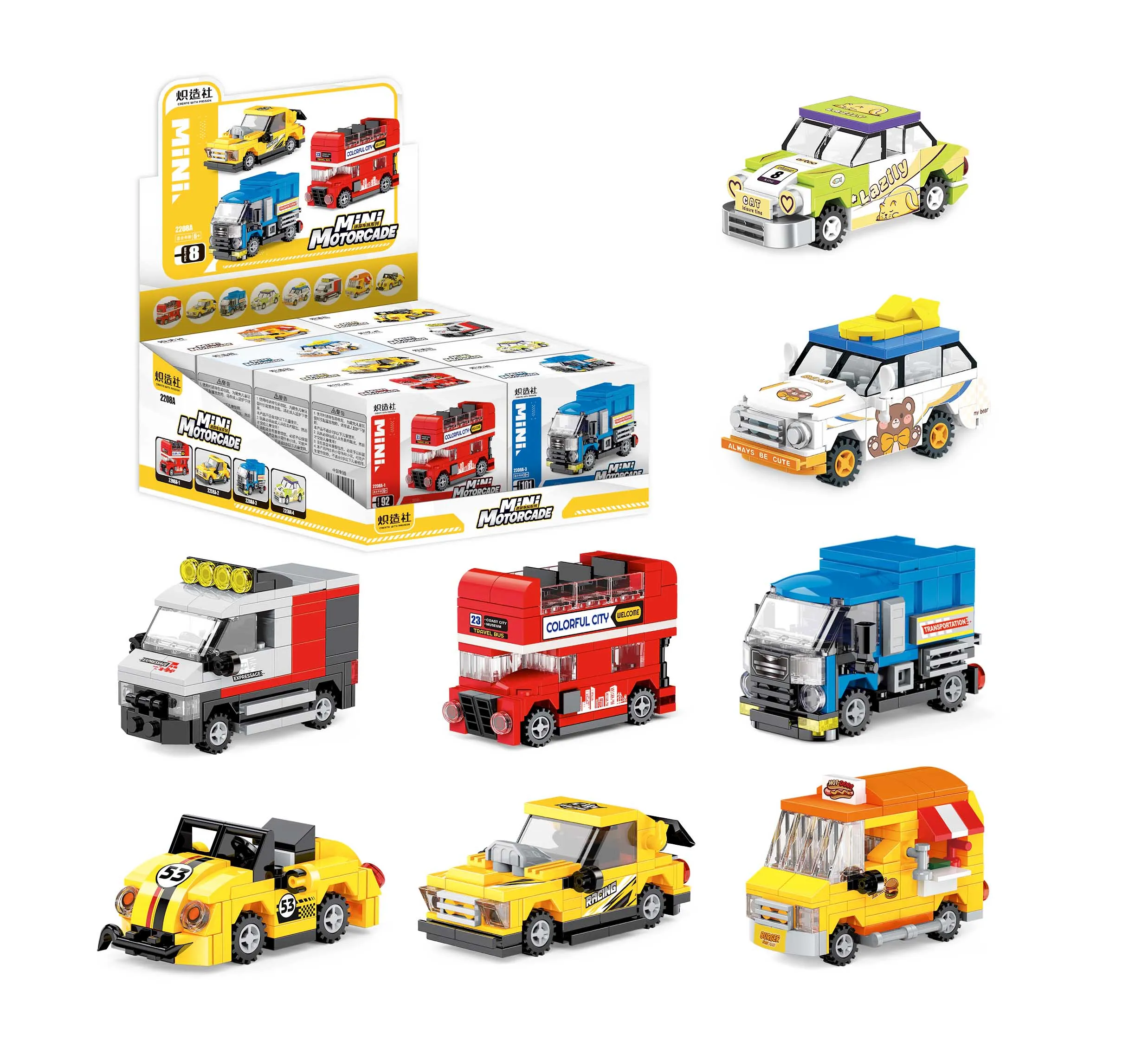 Kids Toys Sets for Boys 6+ Age Building Blocks Car 8 Set-Compatible with All Major Brands Educational Toys Blocks Party for Kids