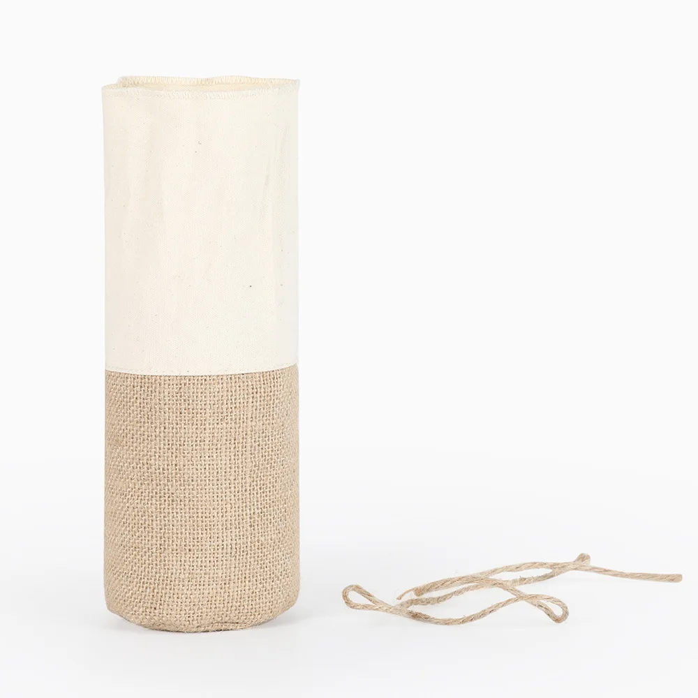 Customized OEM drawstring bag cotton canvas drawstring wine bag printed canvas rice bag