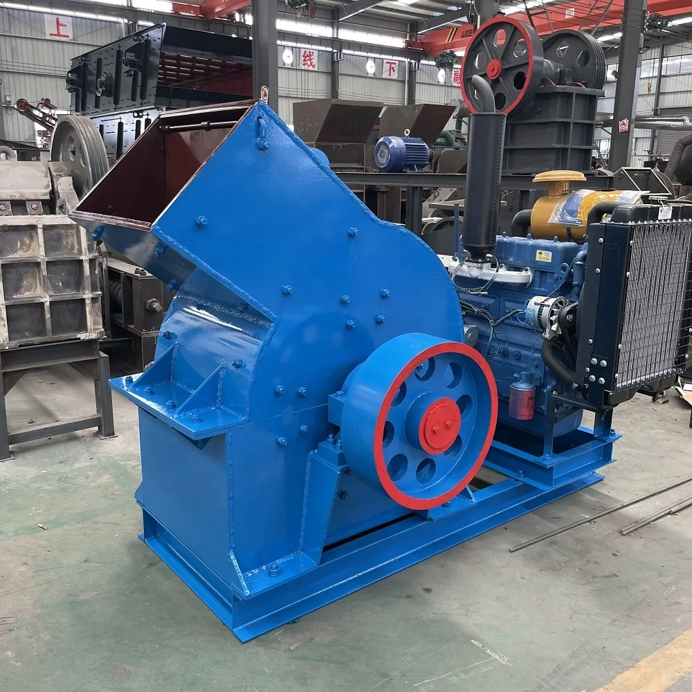 factory price mini sand making machine 5tph rock stone hammer crusher with conveyor belt