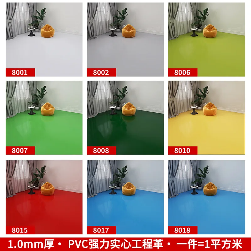 Waterproof Plastic Non-slip Wood PVC Carpet Flooring Homogeneous Vinyl Rolls 1-2mm PVC Linoleum Roll flooring For Indoor