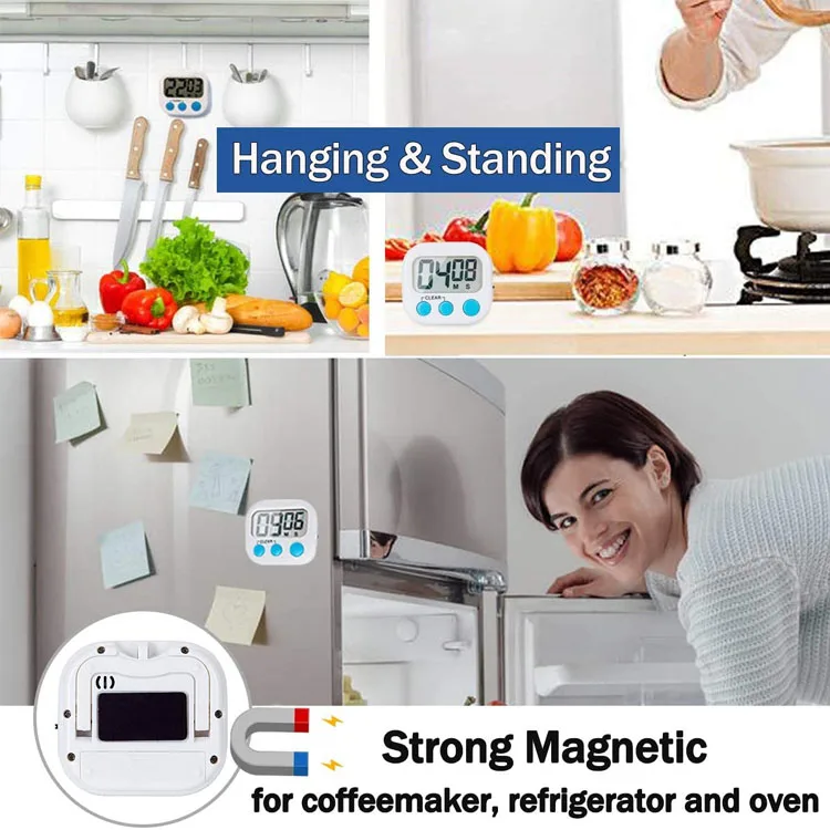 commercial Big Digits Loud Alarm Magnetic Backing Stand Cooking Timers  Digital Kitchen egg Timer