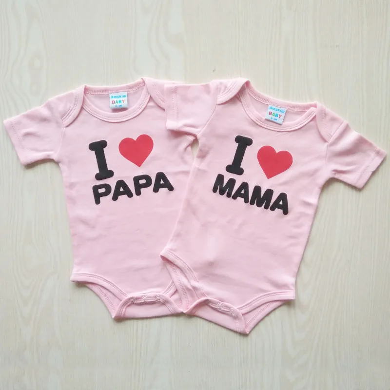 
Newborn baby twins clothes 100% cotton baby rompers bodysuits girls boys clothes 2 piece i love mama papa ropa de bebe onesie 