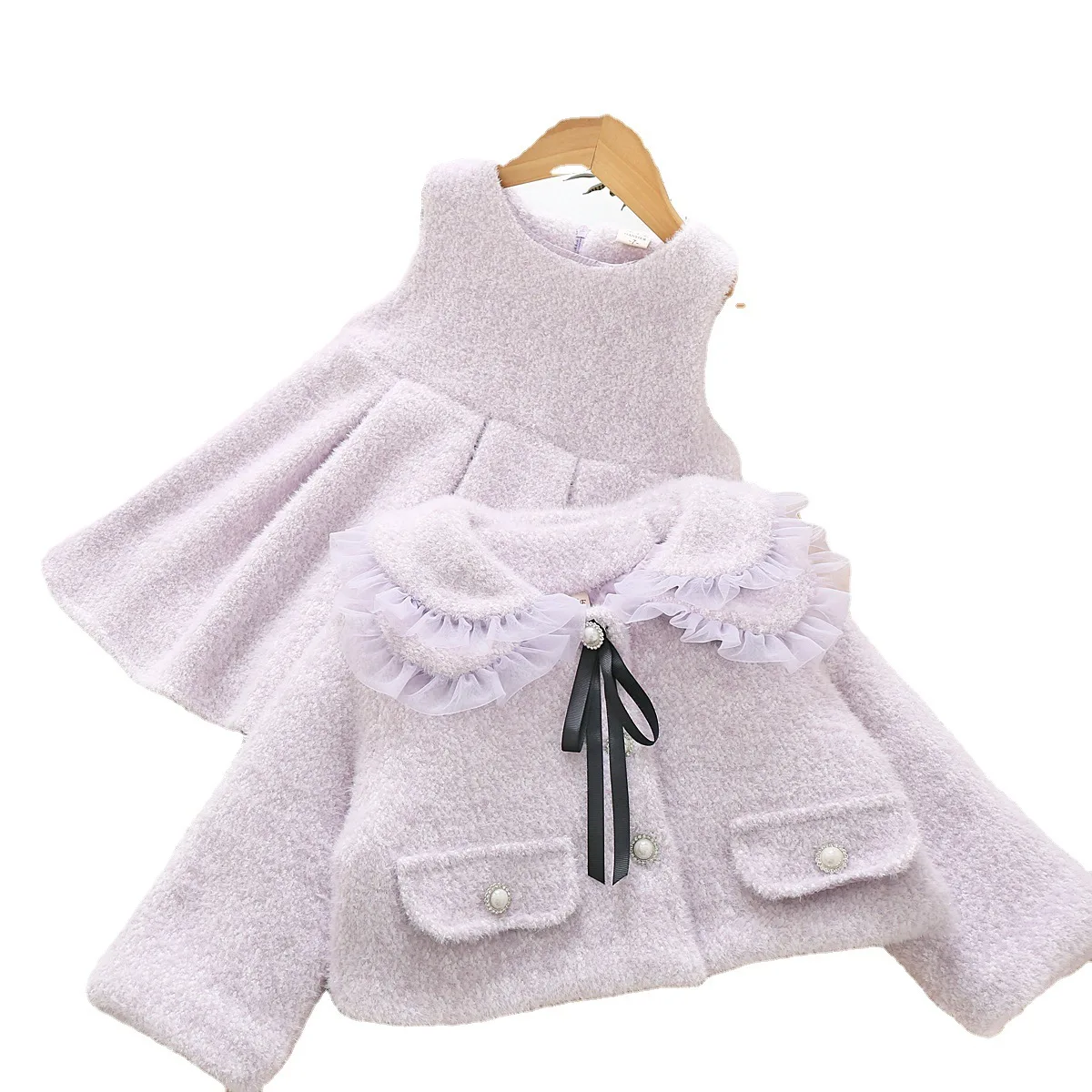 Children Winter Warm Clothing Casual Winter Snow Girl Dress Designs Clothing With Warm Jackets Coat For Kids