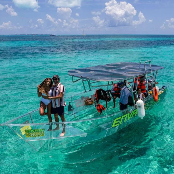 transparent yacht clear kayak boat for 9 people
