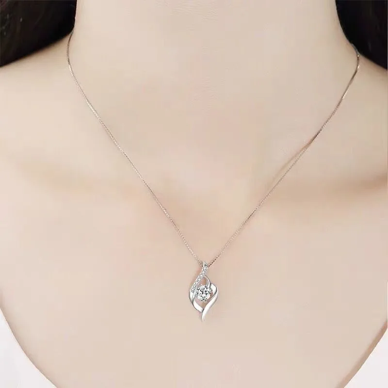 Simple Crystal Sublimation Pendants Hot-Sale Jewelry Making Zircon Pendant For Beautiful  Necklace Girls Party Silver Plated