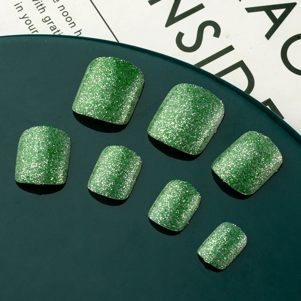 Can Choose 24 Pieces Bag Phototherapy Toenails Stick Powder Toe Nails 24 Pc Fake Nail Fake Nails Press On