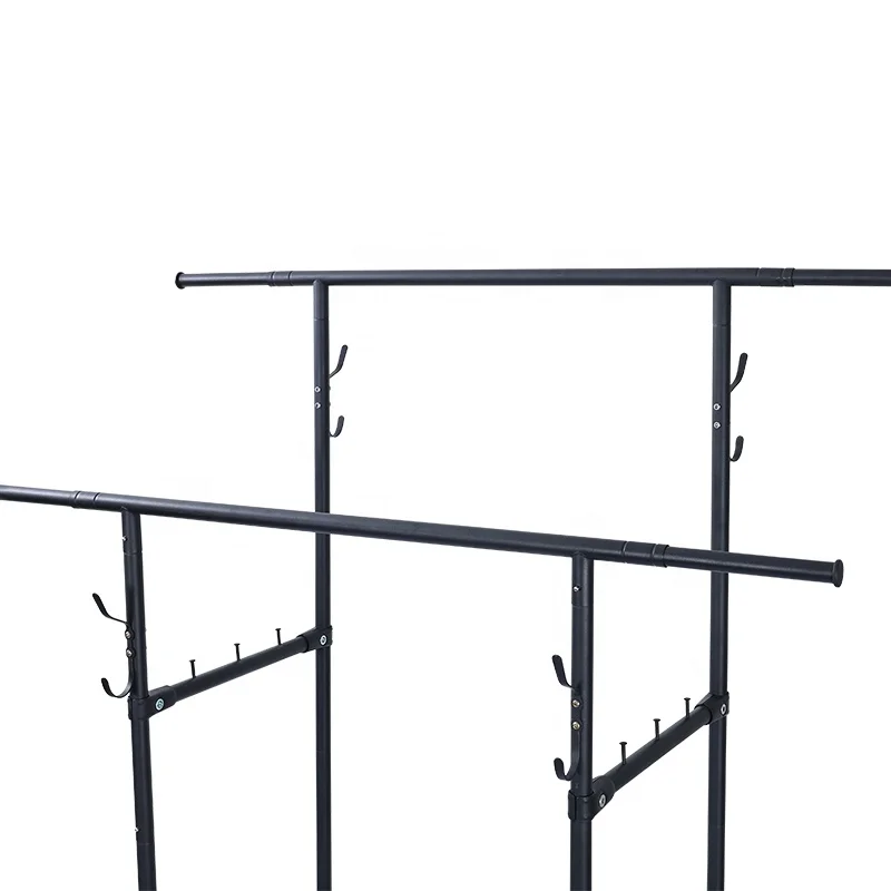 Hot Selling Double Rod Clothing Rack Portable Clothes Organizer For Bedroom Living Room