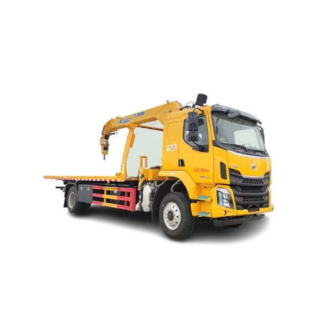 Dongfeng платформа Аварийный Грузовик 4x2 Эвакуатор плоская кровать с краном