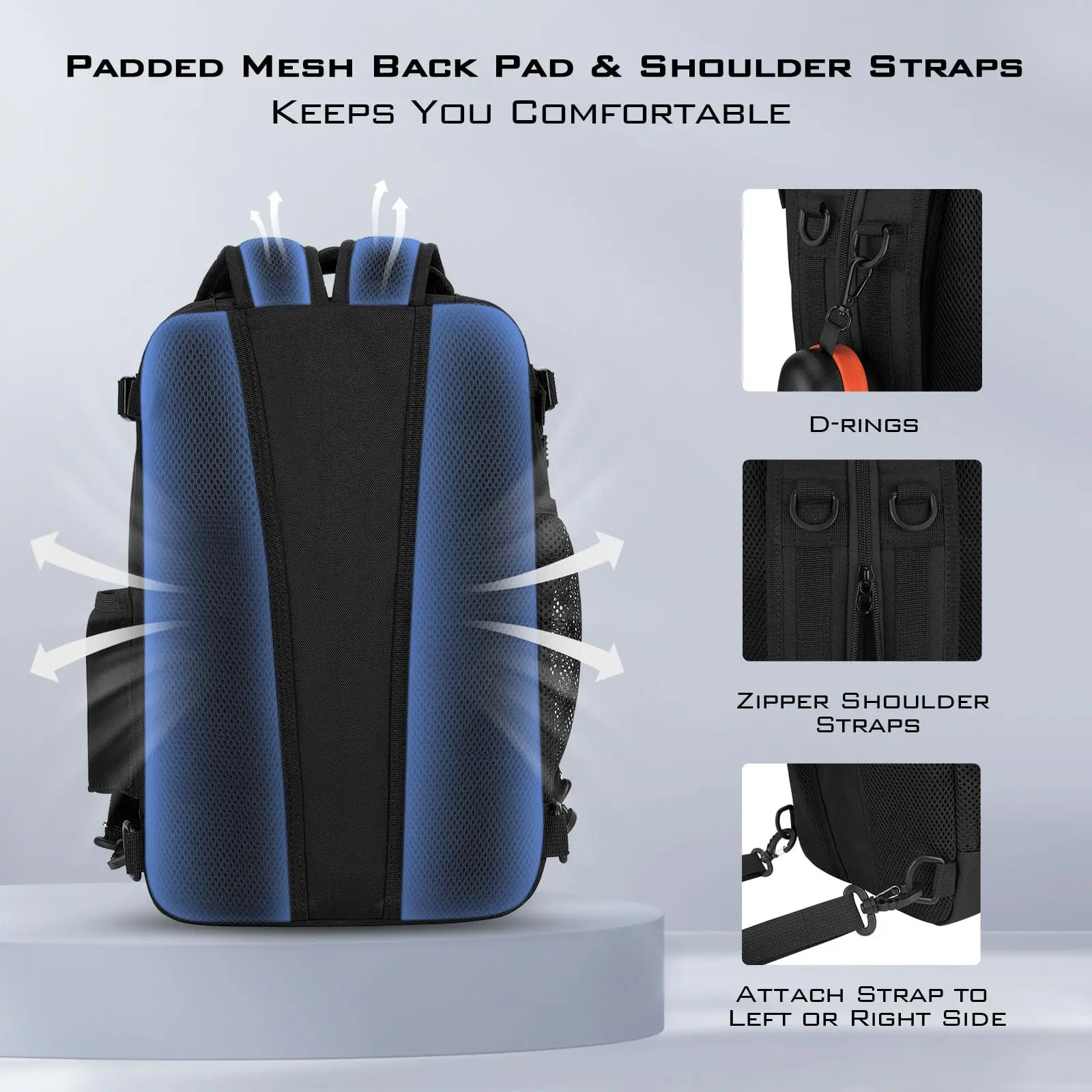 Multifunctional Lightweight Rod Tackle Storage Bag Tactical Fishing Tackle Sling Pack Fishing Fisherman Bag for Fishing Hunting