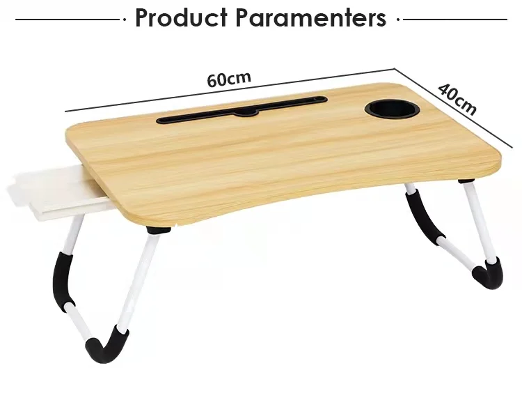 Concise Style Save Space Foldable Study Desk Laptop Folding  MDF laptop table for bed