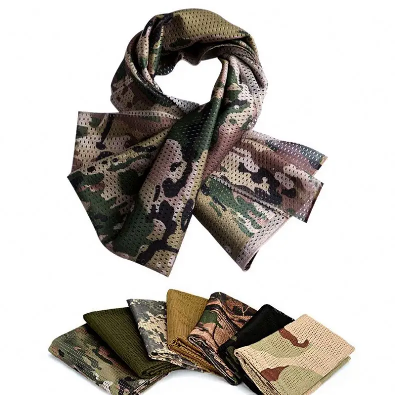 Breathable Anti Dust Arabian Desert digital Face Neck Scarf Sun block Military Camouflage Conceal Face Cover Head Mesh Scarf