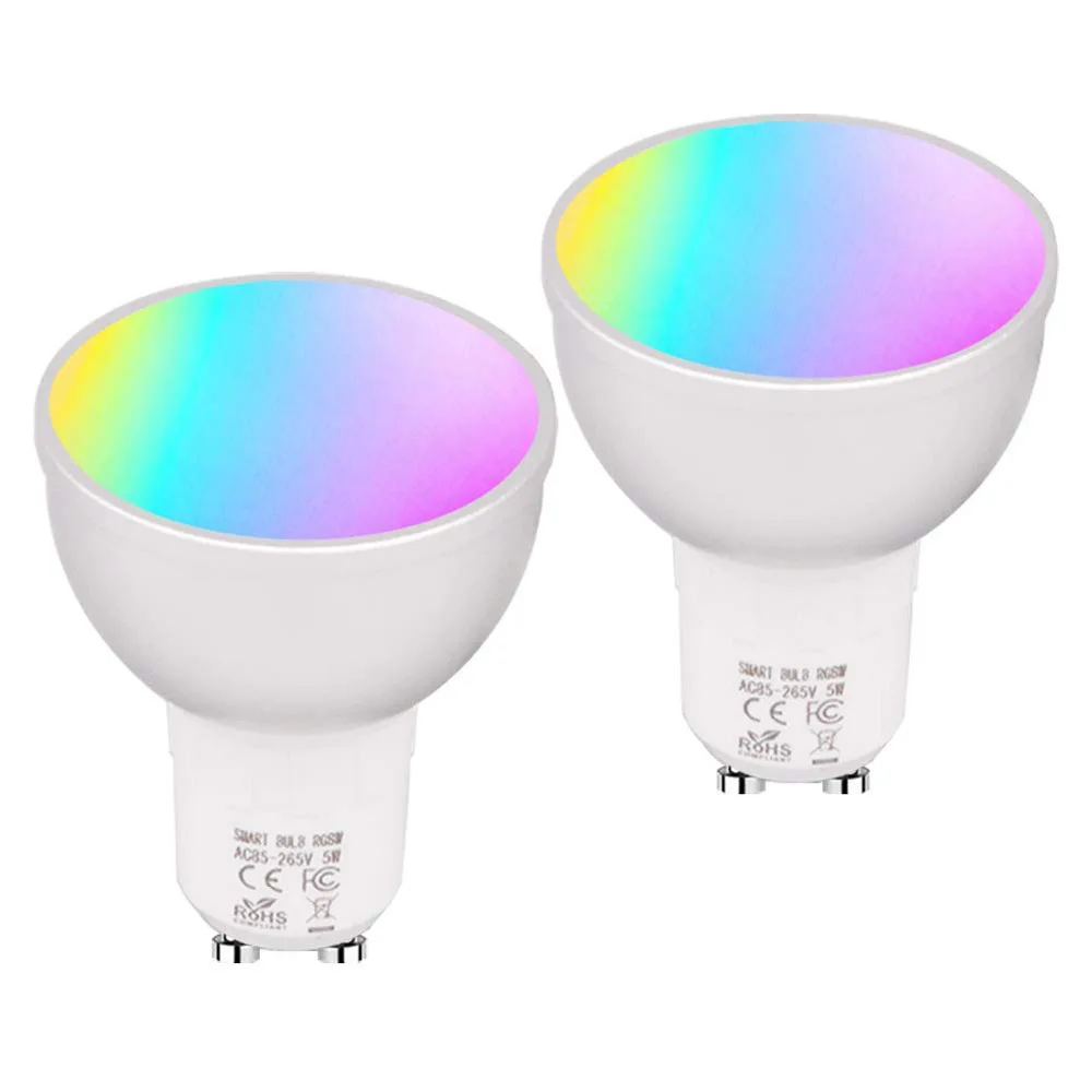  Умная Светодиодная лампа GU10 с Wi-Fi и регулировкой яркости совместима Alexa Google Home RGBW