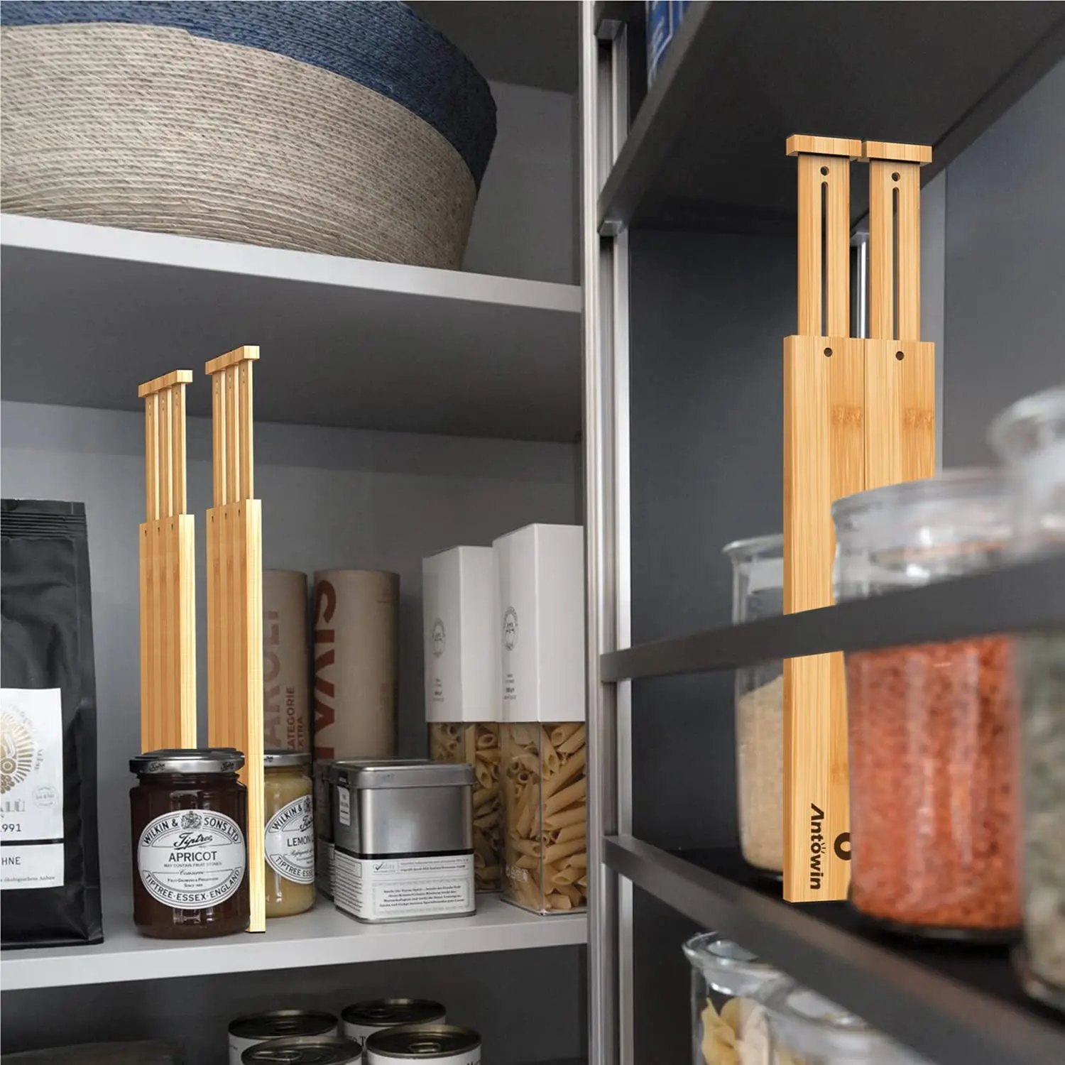 Bamboo Kitchen Drawer Dividers- Pack Of 4 Expandable Drawer Organizers For Kitchen, Bedroom, Bathroom and Office