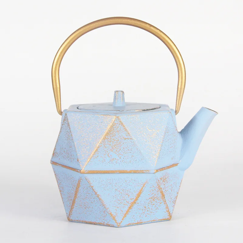 Chinese Cast Iron Snowman Teapot Coffee Gold Tea Pot And Cup Infuser Gift Set With Filter Traditional