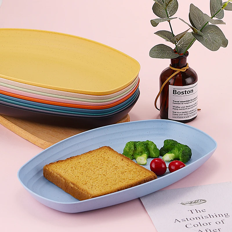 Легкие тарелки из пшеничной соломы креативная домашняя столовая тарелка посудомоечная машина Кухонное блюдо Европейская посуда набор тарелок