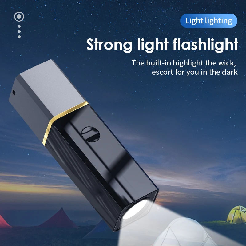 New Multifunctional Flashlight Mini Power Bank Folding Plug Qc3.0 Fast Charging Large Capacity Pd22.5w 5000ma Power Bank Charger