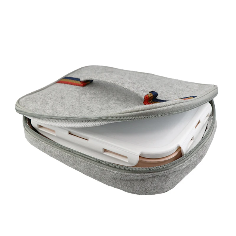 Thickened tin foil ice cube insulation dinner plate bag felt portable lunch insulation bag