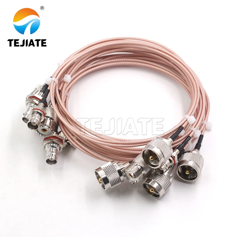 RF Coaxial Customizable UHF/M female four-hole flange to BNC Large Hexagon Female for RG316 cable extension cable BNC to UHF/M