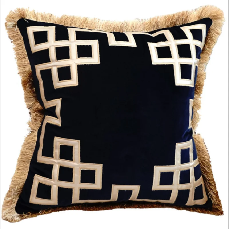 Чехлы для подушек с греческими краями, милые толстые шикарные черно-белые наволочки с геометрическими полосками