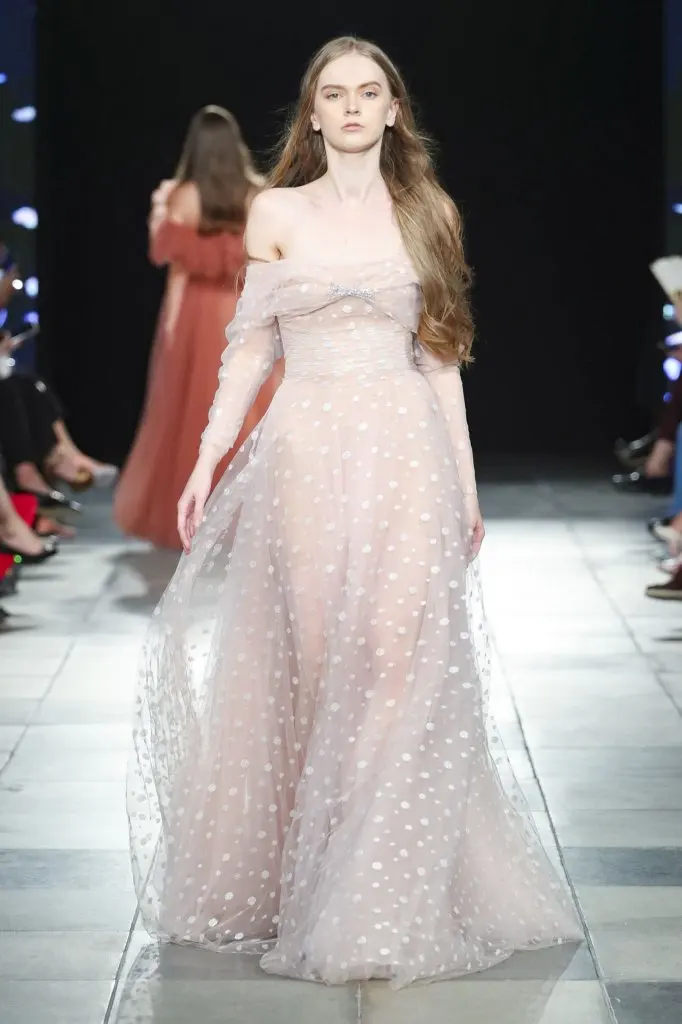 Custom white big and small polka dot mesh fabric flocking fabric