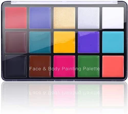 Professional 15 Colors FX Makeup Palette- Non Toxic Hypoallergenic Safe Facepaint for Halloween Cosplay Face Body Paint Oil