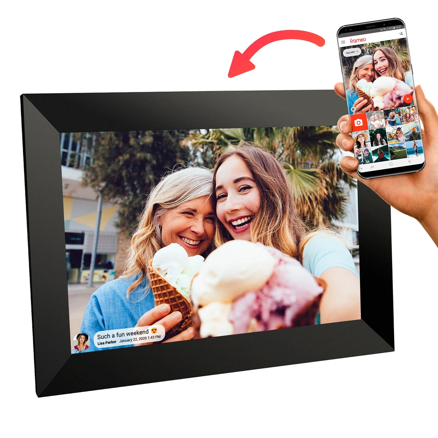 Frameo Fashion 7 Inch WiFi Smart Android iOS APP Cloud Digital Photo Frame with Touch screen Pictures & Photos/Videos Sharing