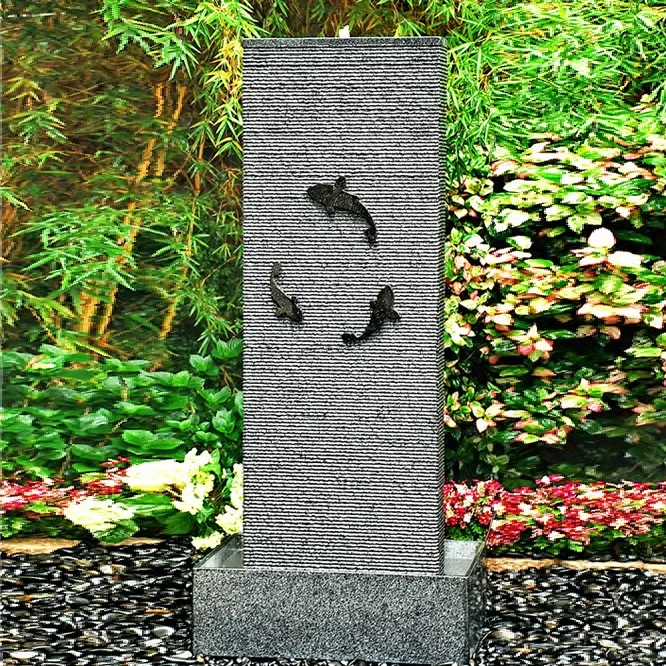 Hand Carved Outdoor Garden Wall Water Granite Standing Fountain for Backyard Decor