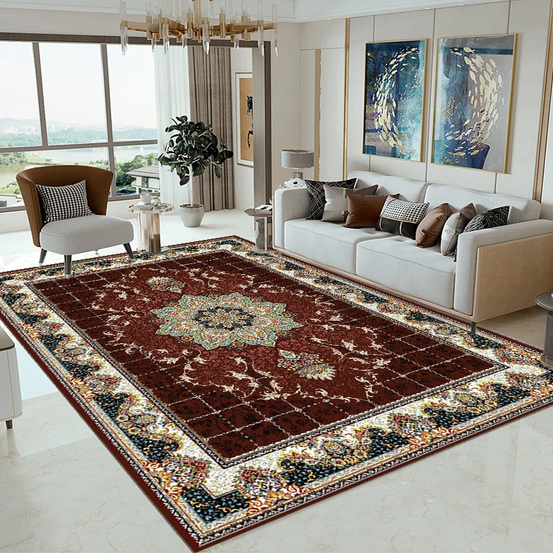 Hot Sell 3D Printed Carpet Custom Manufactures Golden Diamond Velvet Mat Home Persian Washable Shiny Area Carpet and Rug
