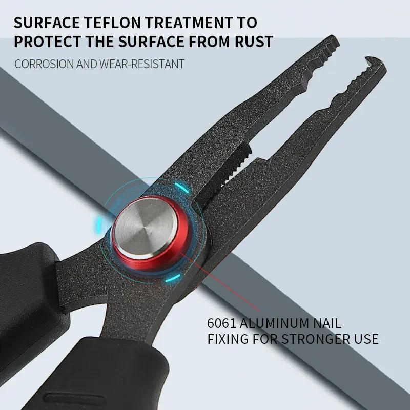 Pullzer stainless steel fishing tool portable braided wire cutting machine with serrated open ring fishing scissors
