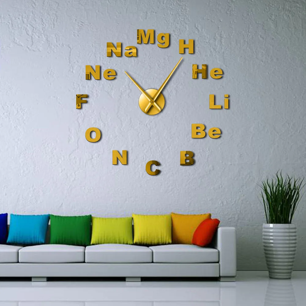 
DIY English Letters Wall Clock Watch DIY Giant Frameless 3D Large Number Wall Clock Mirror Sticker Living Room Decor Watch 