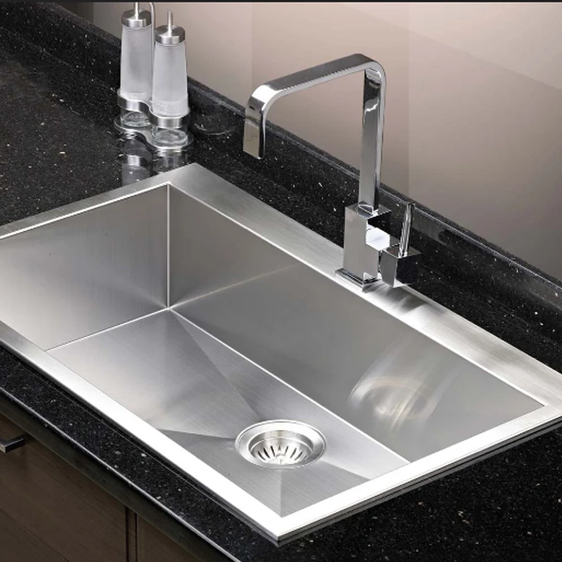 CUPC Topmount Single Bowl 16 Gauge Stainless Steel 304 Handmade Kitchen Sinks with Strainer/Fregadero En Acero