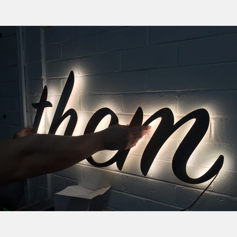 IKESIGN Vintage Metal Backlit Signage Letters LED 3D Illuminated Channel letters signs for Advertising Customized