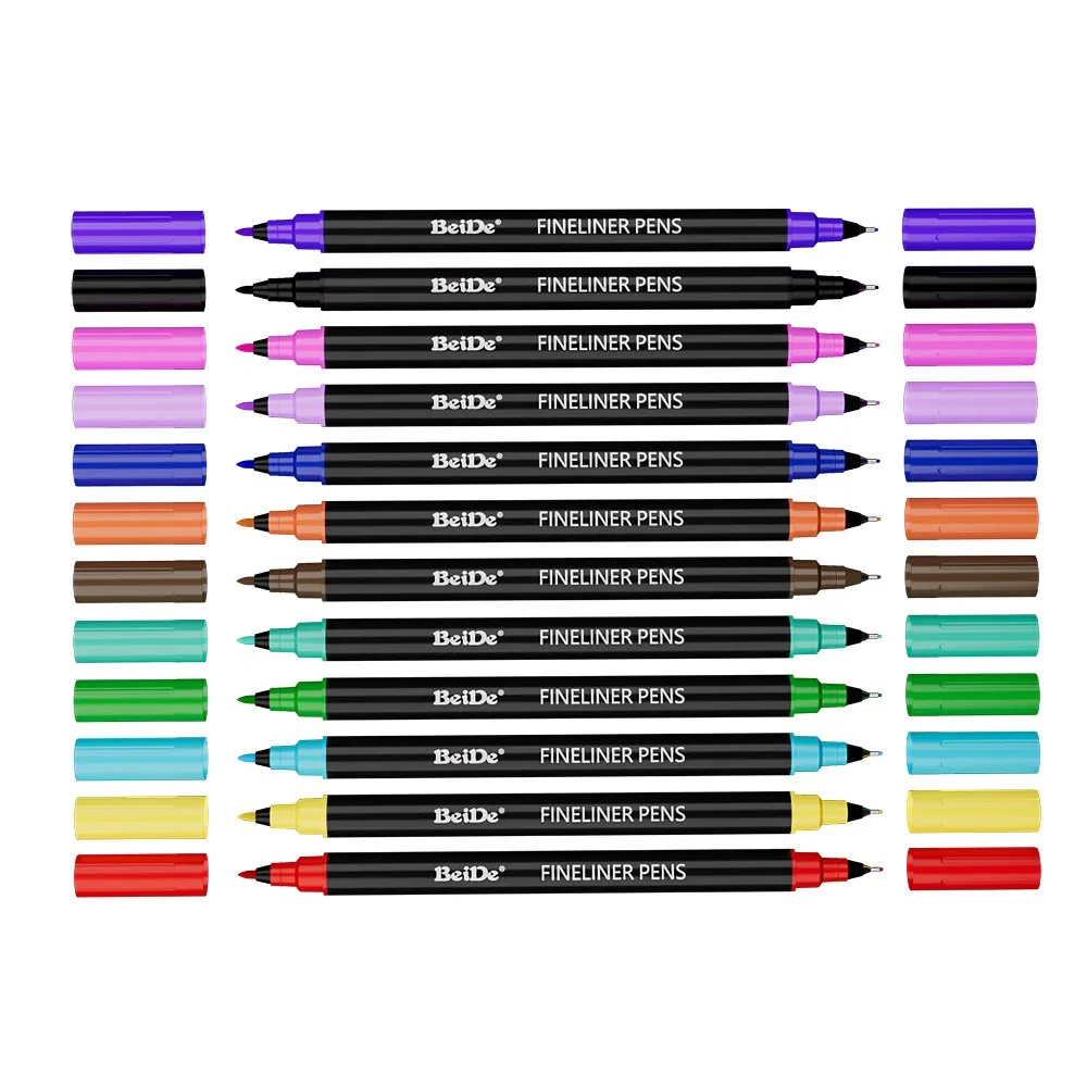 Shangqiu Dual Tip Permanent Art Fineliner Markers Set Twin Tip Color Markers Pens for Coloring Book