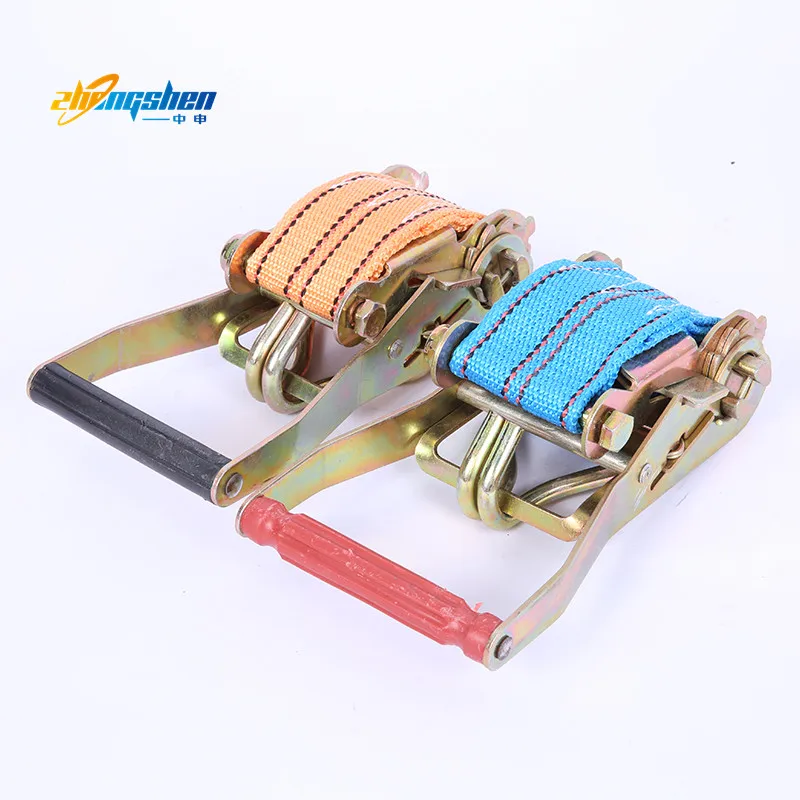 factory polyurethane rubber strap with buckle belt car truck steel belt ratchet tie down strap motorcycle ratchet strap s-hooks