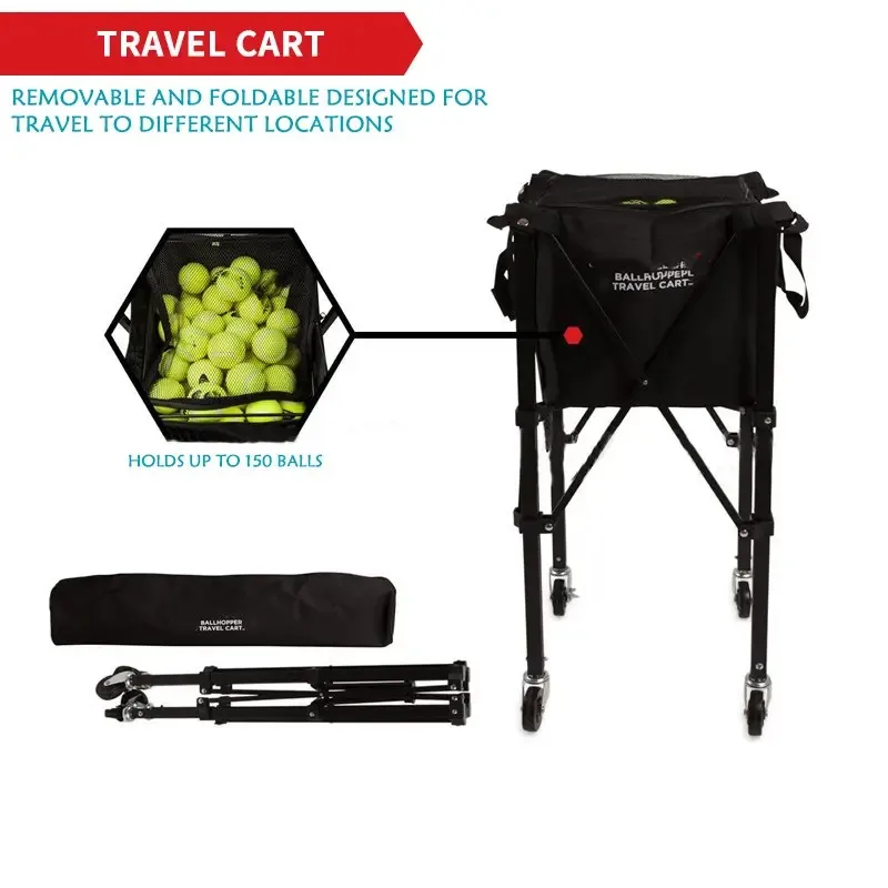 TY-1015H Folding Aluminum Alloy Tennis Cart Mobile Portable Basket Cart