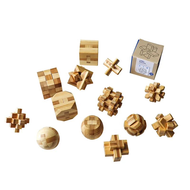 C01403 Ecological Splinter Puzzle Bamboo magic ball brain teaser 3D wooden puzzle