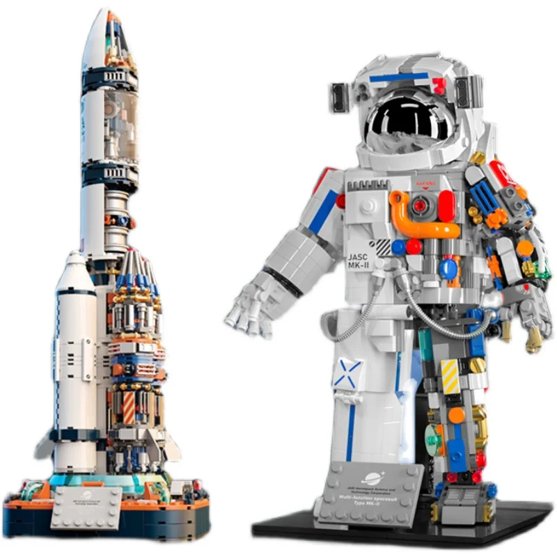 Space Exploration Shuttle Model Half-Body Rocket Mechanical DIY Building Block Toys Sets Collectible Display Model Set
