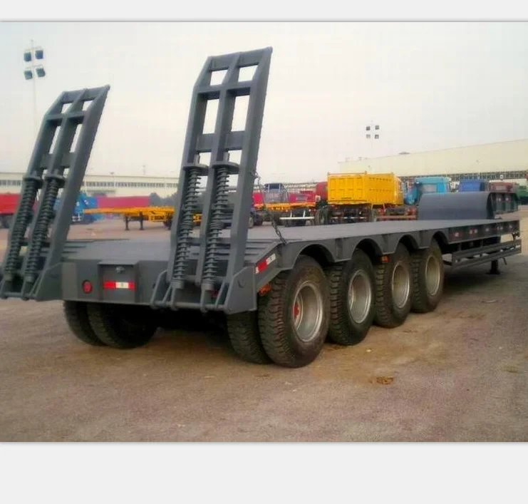Гидравлический 3 оси прицеп с низкой платформой 100 тонн Lowboy полуприцеп