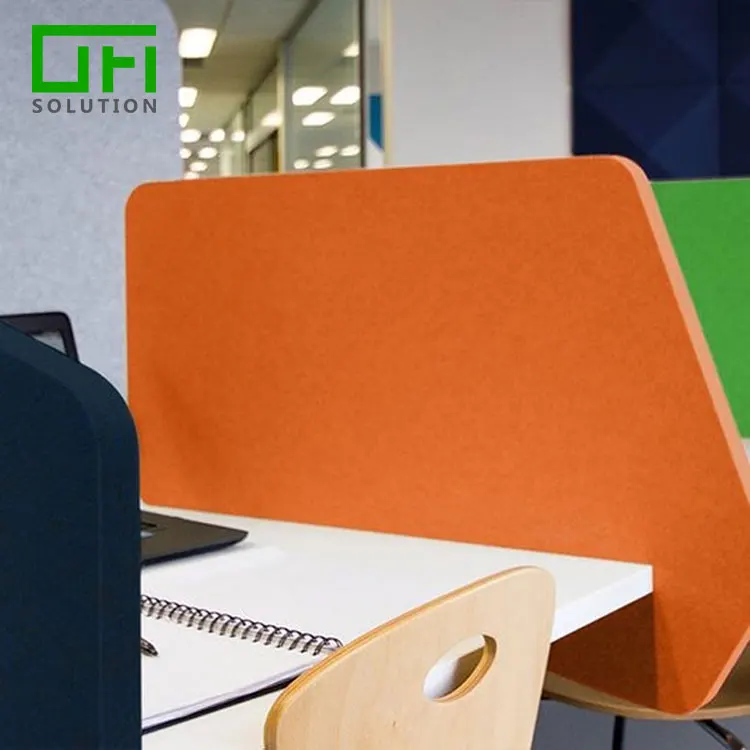 Polyester Office Furniture Desk Divider PET Acoustic Slide-on Desk Divider