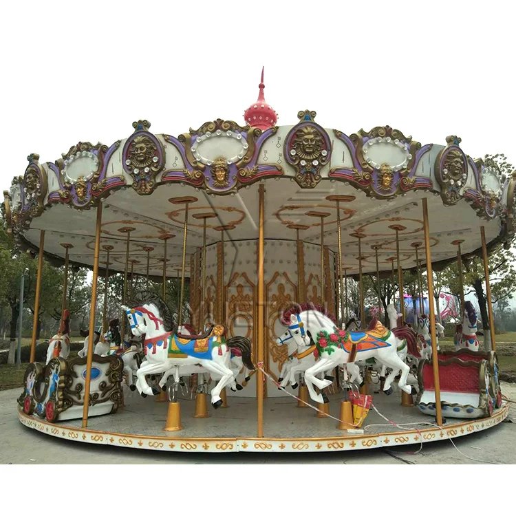 China Attractions Outdoor Luxury Christmas Amusement Park Rides Merry Go Round Carousel For Kids